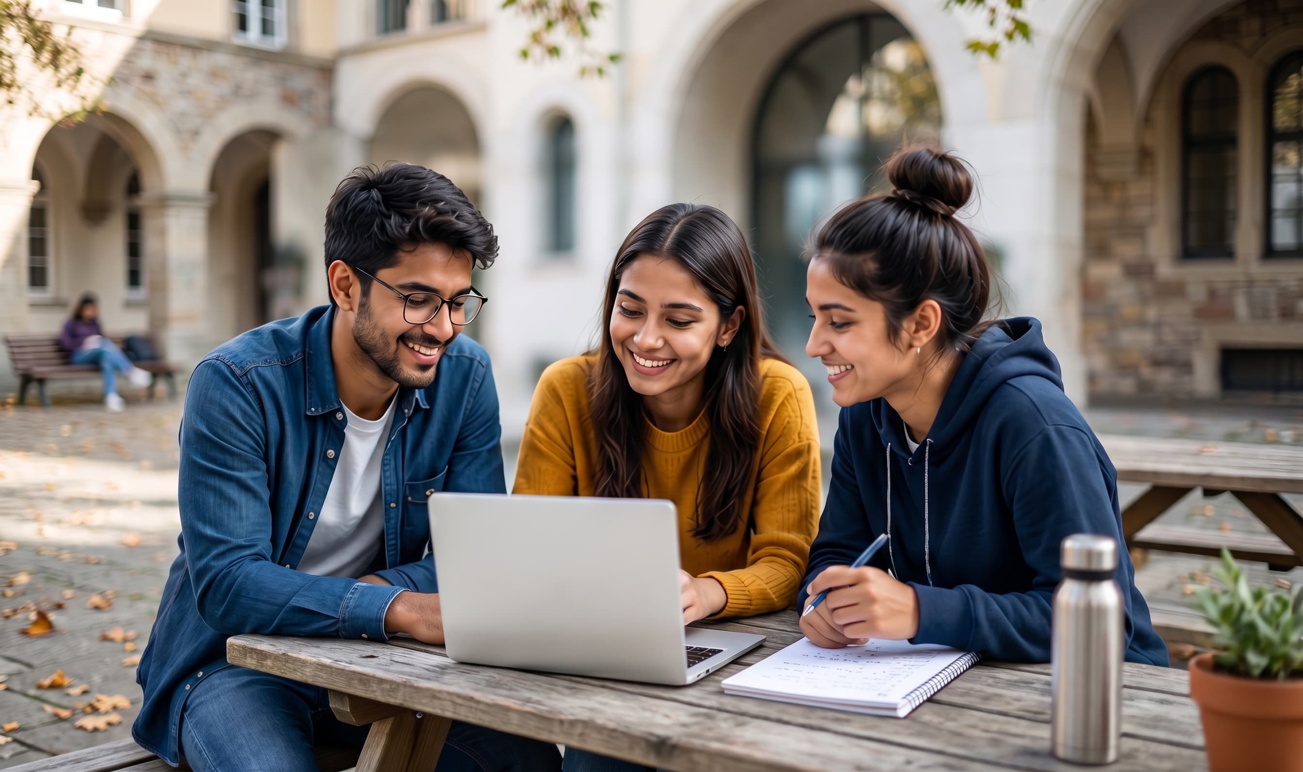 Students studying